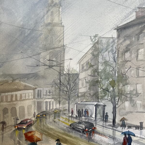 Miglains rīts, akvarelis / papīrs 50x35 cm, 90 eiro bez rāmja