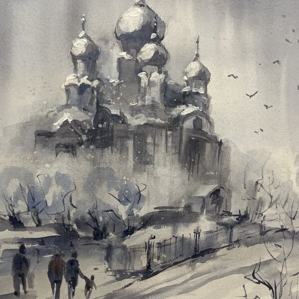 Ieputinātā, akvarelis / papīrs, 40x30 cm, ar rāmi 50x40 cm, 130 eiro