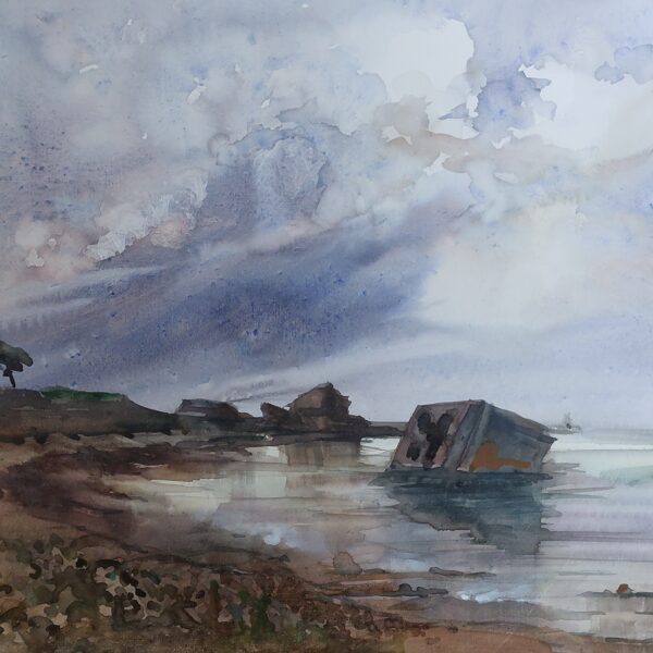 Karosta Forts, watercolor / paper, 40x30 cm, 130 euro