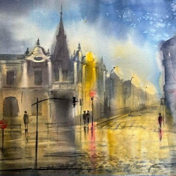 On the way home, watercolor / paper, 50x35 cm, 90 euro unframed
