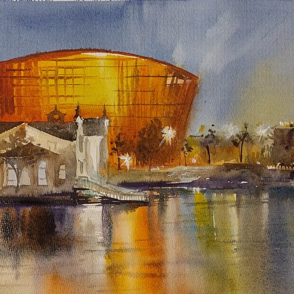 Great Amber Concerthall, watercolor / paper, 40x30 cm, 130 euro