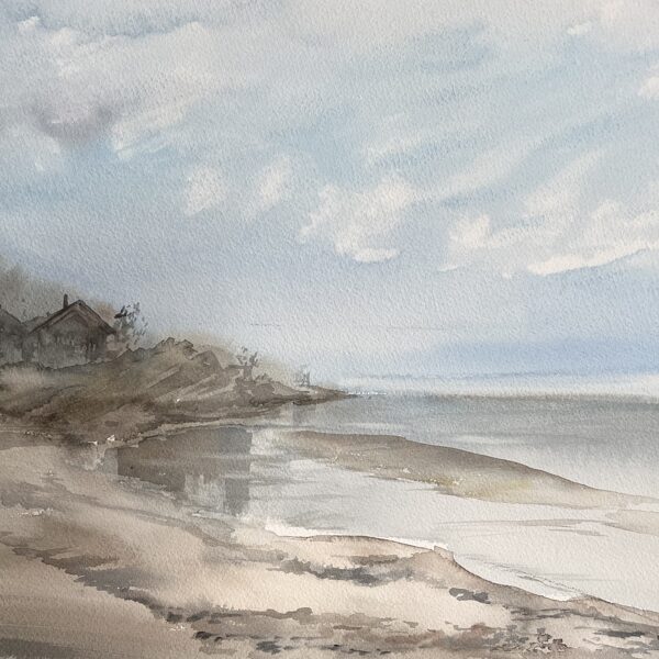 Bernati beach, watercolor / paper, 50x35 cm, 90 euro unframed