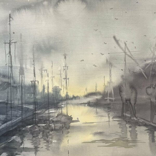 Quiet Passage, watercolor / paper, 60x50 cm, framed 82x62 cm,, 190 euro