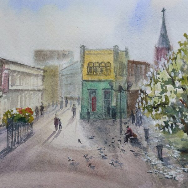 Rose Square, watercolor / cotton paper, 39 x 25 cm, 52 x 42 cm framed, 90 eiro