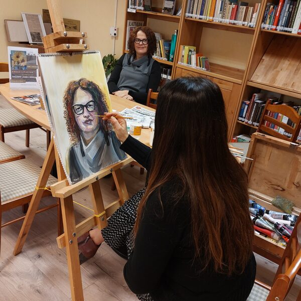Portrait painting in Aizpute