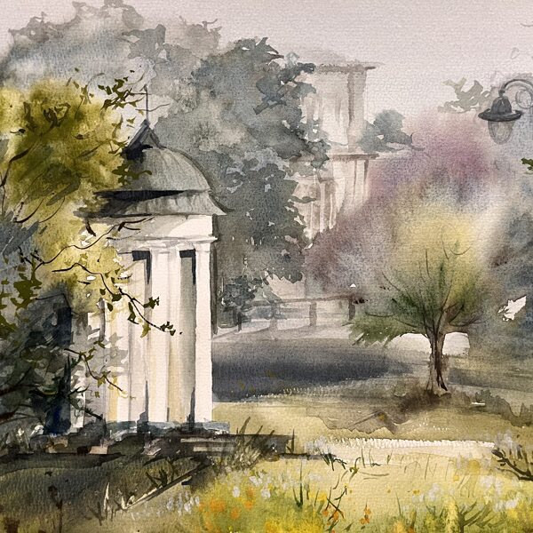 Romantic Liepaja, watercolor / paper, 40x30 cm, framed 50x40 cm,, 130 euro