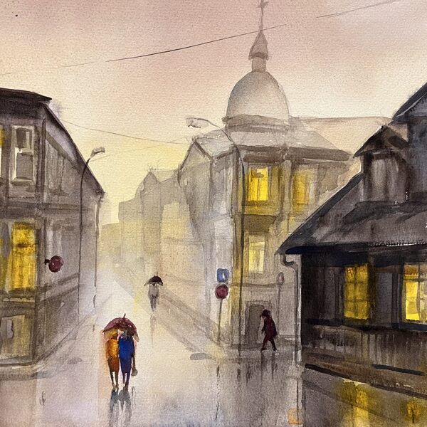 Together..., watercolor / paper, 40x30 cm, framed 50x40 cm,, 130 euro