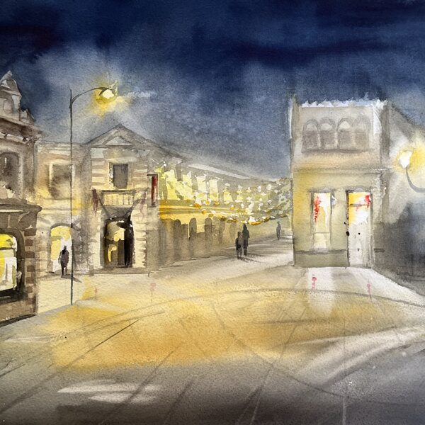 In the heart of Liepaja, watercolor / paper, 50x35 cm, 90 euro unframed