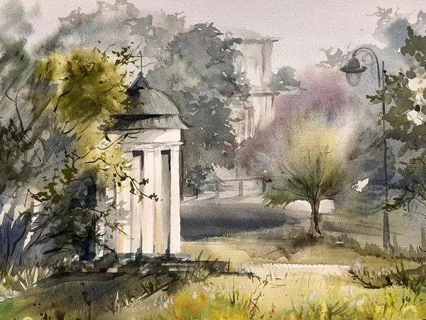 Liepājas romantika, akvarelis / papīrs, 40x30 cm, ar rāmi 50x40 cm, 130 eiro