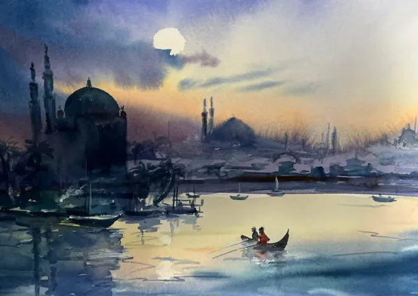 Istanbul, watercolor / paper, 35x25 cm, framed 42x32, 60 euro