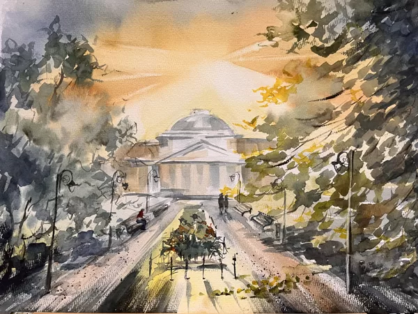 In memoriam, watercolor / paper, 40x30 cm, framed 50x40 cm,, 130 euro