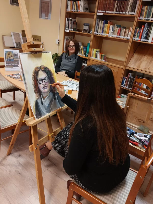 Portrait painting in Aizpute