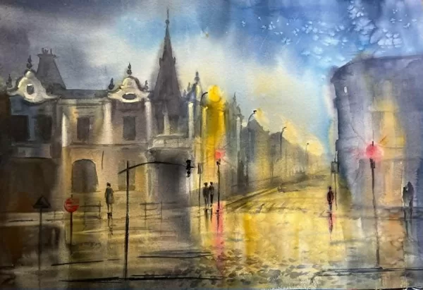 On the way home, watercolor / paper, 50x35 cm, 90 euro unframed