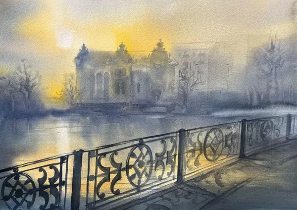 Stillness, watercolor / paper, 50x35 cm, 90 euro unframed
