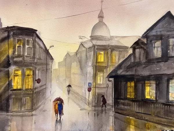 Together..., watercolor / paper, 40x30 cm, framed 50x40 cm,, 130 euro