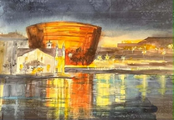 Great Amber watercolor / paper, 80x60 cm, framed 100x82 cm, 160 euro